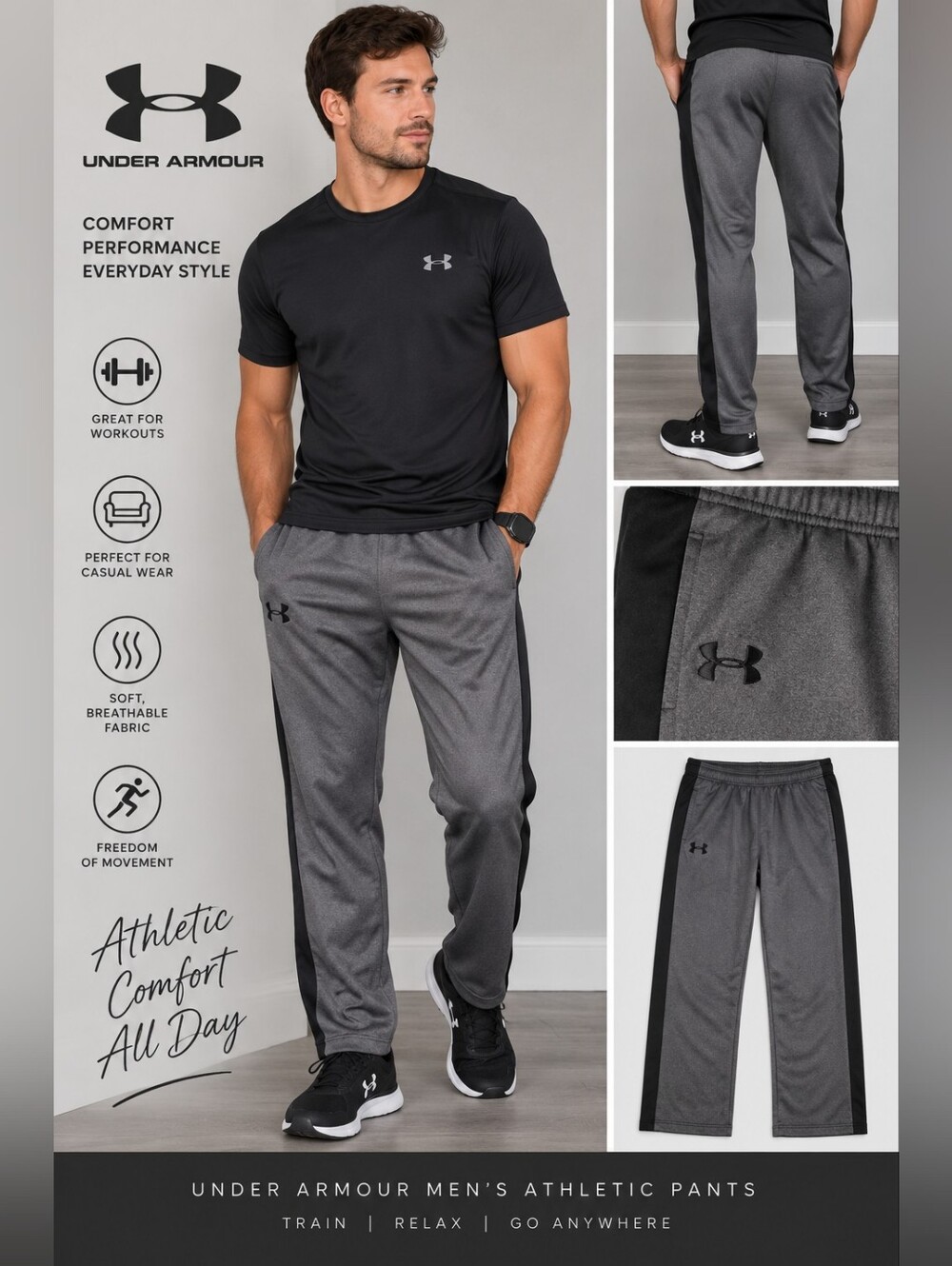 Under Armour mens 2X grey athletic pants #19